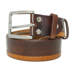 OPASEK VALEŠOVÁ KOŽENÝ HNĚDÝ DVOUBAREVNÝ 105/4 CM