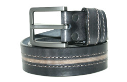 OPASEK VALEŠOVÁ ČERNOŠEDÝ S DVOJITÝM ŠITÍM 115/4 CM