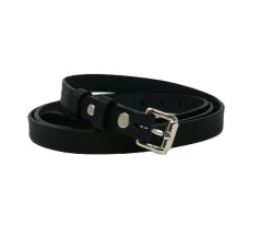 OPASEK VALEŠOVÁ DÁMSKÝ ČERNÝ STŘÍBRNÁ MALÁ PŘEZKA 115/1,5 CM