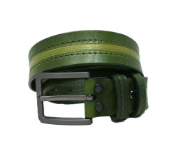 OPASEK VALEŠOVÁ ZELENÝ DVOJITÉ PROŠITÍ 110/4 CM