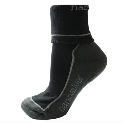 PONOŽKY SPORTOVNÍ OHRNOVACÍ SE STŘÍBREM XL 47/49 ČERNÉ