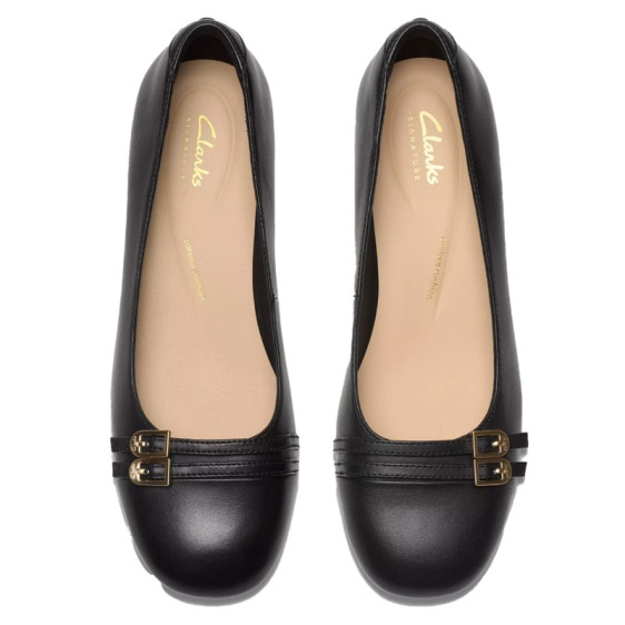 detail OBUV CLARKS DAISS30 COURT BLACK LEATHER