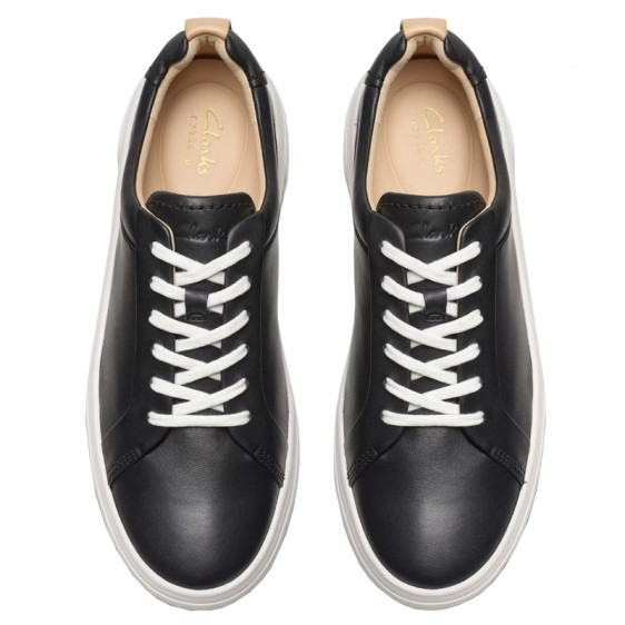 detail OBUV CLARKS HOLLYHOCK WALK BLACK LEATHER
