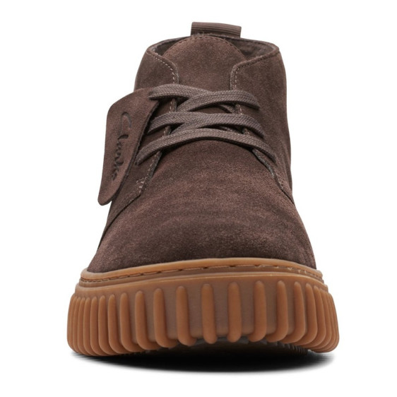 detail OBUV CLARKS TORHILL DESERT BOOT DARK BROWN SUEDE