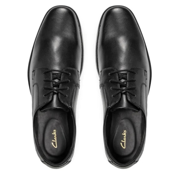 detail OBUV CLARKS HOWARD WALK BLACK LEATHER
