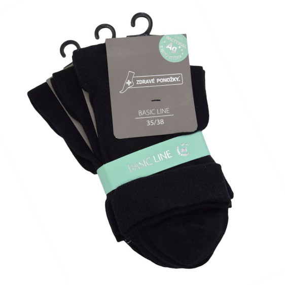 detail PONOŽKY 91102 KLASICKÉ S IONTY STŘÍBRA MIX 1 39-42 3 PÁRY