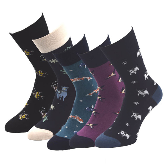 detail 9101521 Ponožky Olet Barevné bavlněné 5 párů