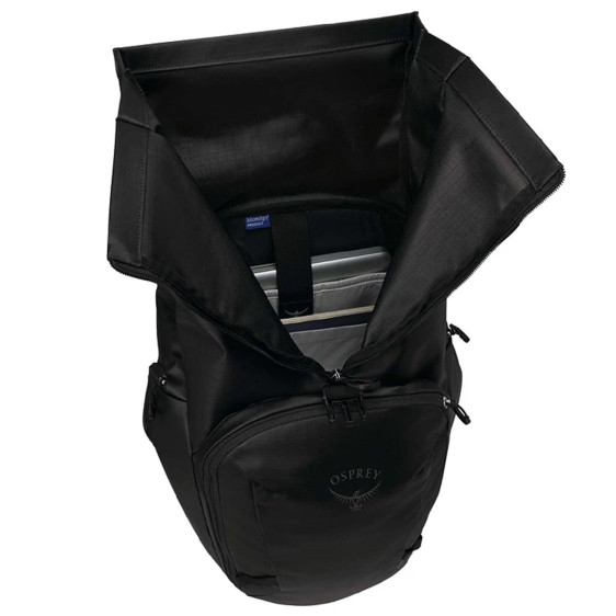 detail Transporter Roll Top Raven Black Batoh Osprey