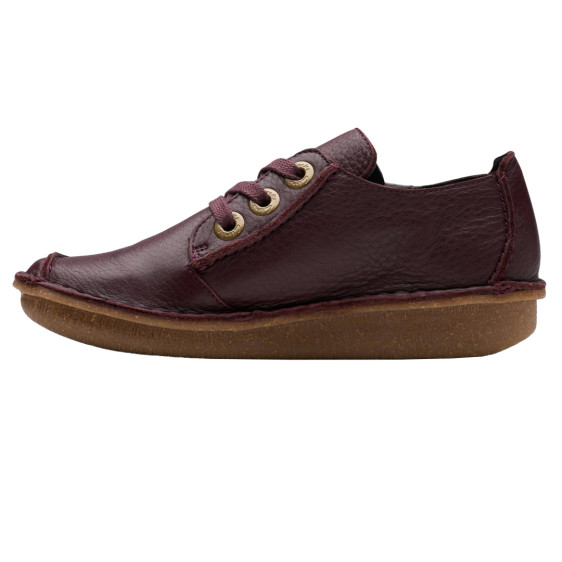 detail OBUV CLARKS FUNNY DREAM WINE LEATHER