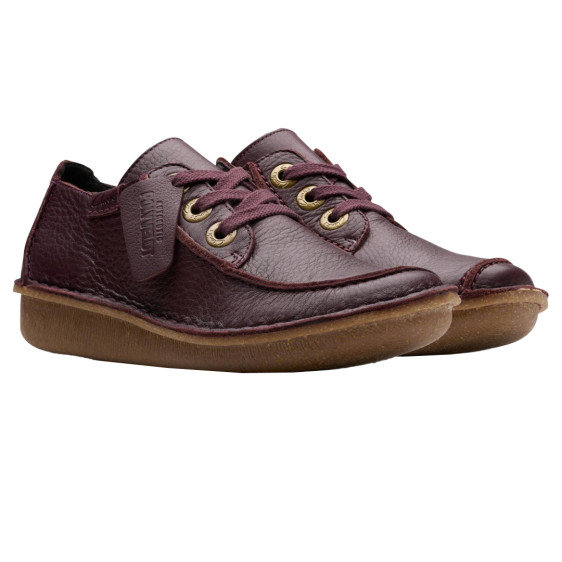 detail OBUV CLARKS FUNNY DREAM WINE LEATHER