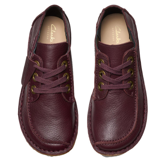 detail OBUV CLARKS FUNNY DREAM WINE LEATHER